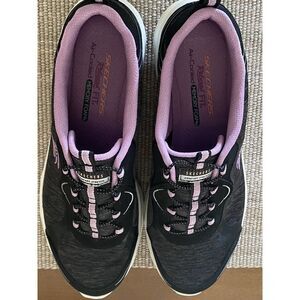 Skechers D'Lux Comfort Washable Bungee Sneakers Sunny Oasis Black Sz10